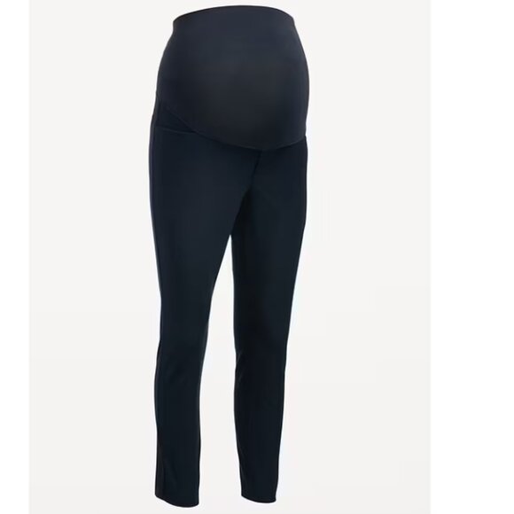 Maternity Full-Panel Pixie Ankle Pants Sz 12 Navy - Picture 2 of 5
